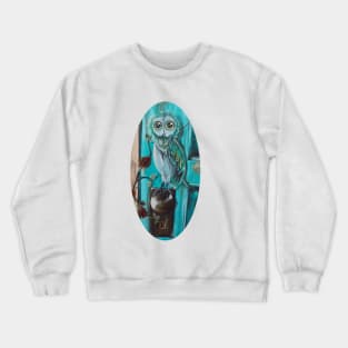 owl blue door knob Crewneck Sweatshirt